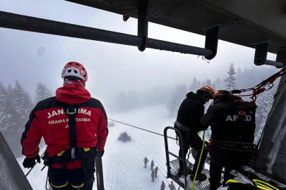 Bursa Jandarması ve AFAD'dan Uludağ'da teleferik tatbikatı